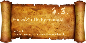 Huszárik Bernadett névjegykártya
